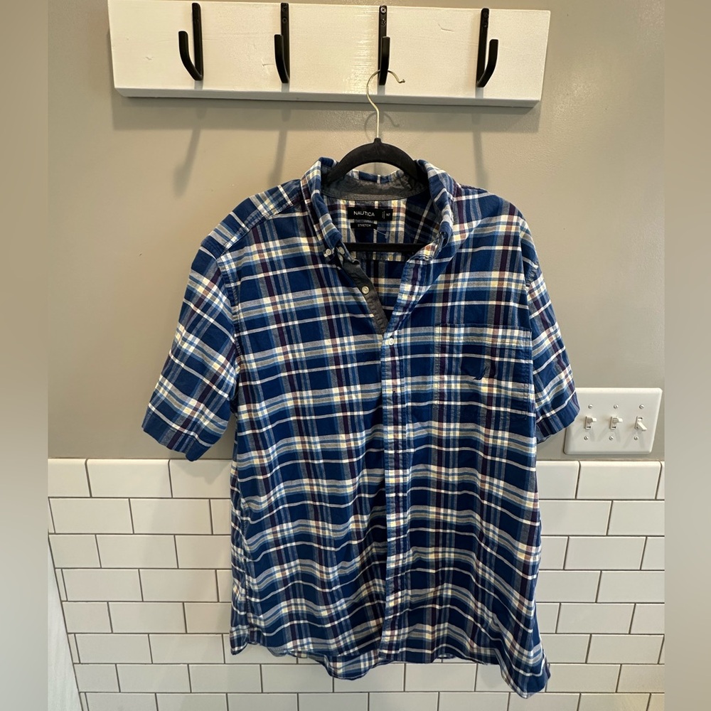 Nautica Men's Blue Plaid Shirt
